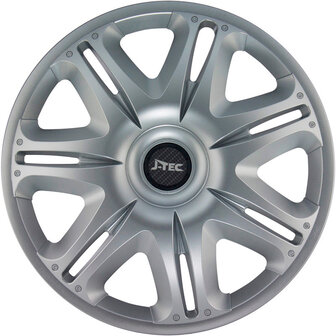 4-Delige J-Tec Wieldoppenset Nascar ST 15-inch zilver