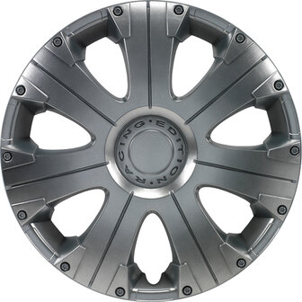 4-Delige Wieldoppenset Racing 13-inch zilver