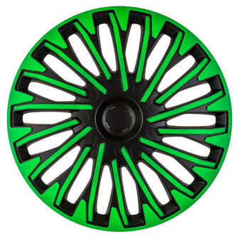 4-Delige Wieldoppenset Soho 13-inch zwart/groen