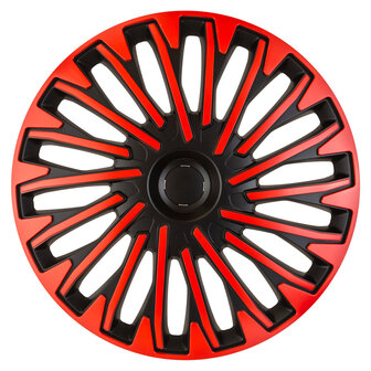 4-Delige Wieldoppenset Soho 15-inch zwart/rood